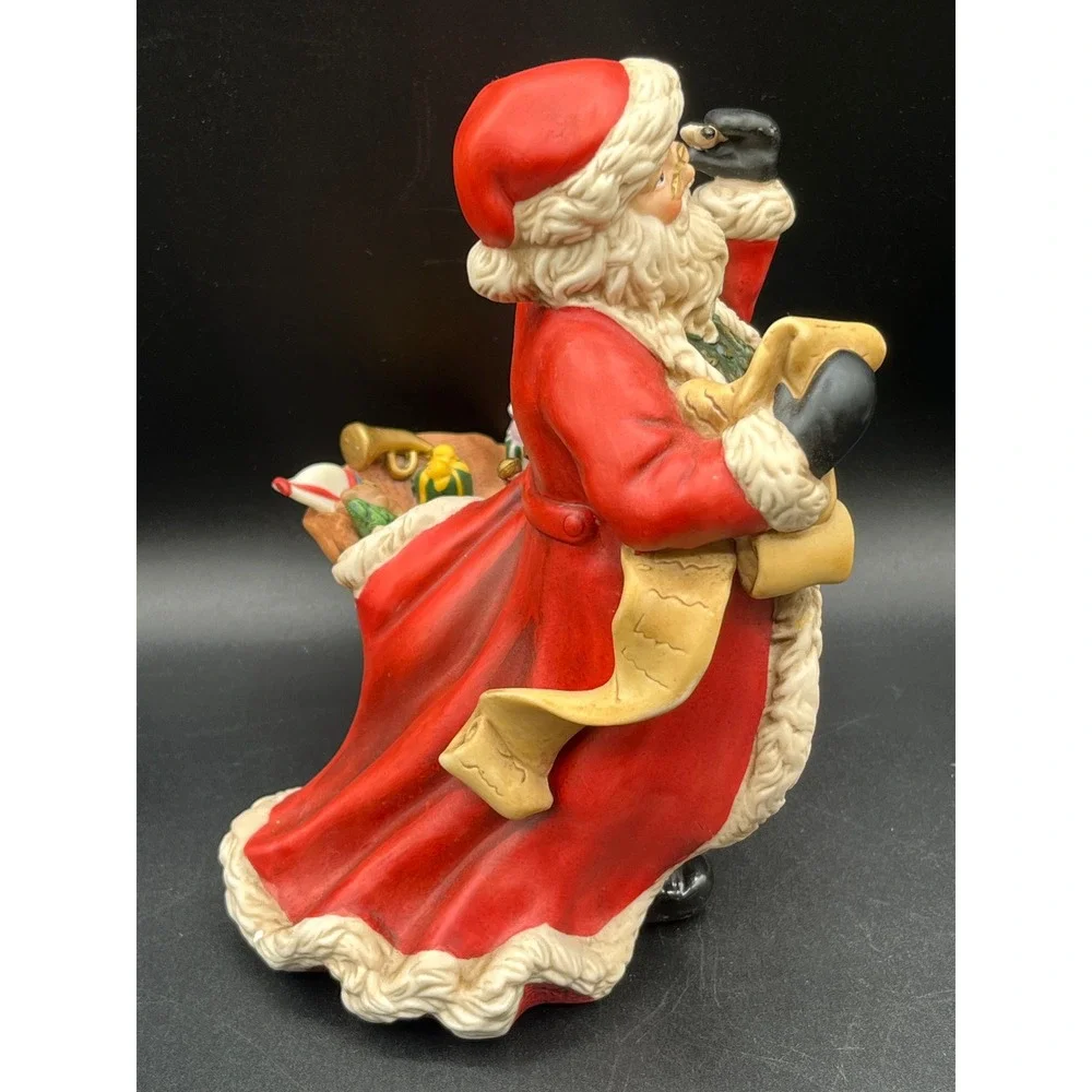 PartyLite Old World Santa Claus Figurine Tealight Holder Red Green P7262 Retired